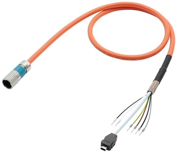 Enkelt kabelforbindelse formonteret 4G2,5+1Q0,2STC+1P1,5C-C SPEED-CONNECT-stik M23 6FX8002-8QN21-1FA0