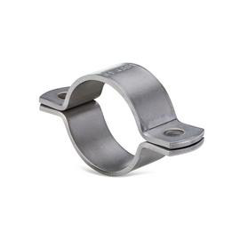 Pipe Clip Type SL from flat bar EN 1.4301 304  without bolts and nuts 40x5mm
d1: 204mm
204,0-206,0mm 5024070204