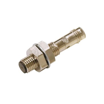 Proximity sensor, inductive, short brass body M8, shielded, 3 mm, DC, 3-wire, NPN NO, M8 connector 3 pins, E2E-X3C18-M5 691136