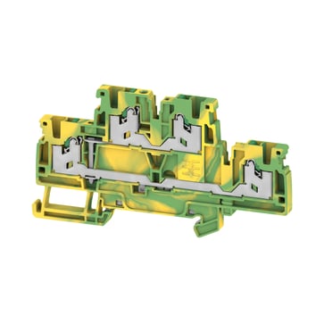 PE terminal, SNAP IN, 2.5 mm², 800 V, Number of connections: 4, Number of levels: 2, Green/yellow, green 2902460000