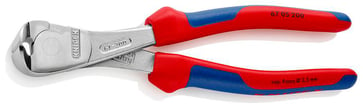 Knipex Kraft-forbidetang med flerkomponent-håndtag forkromet 200 mm 67 05 200 67 05 200