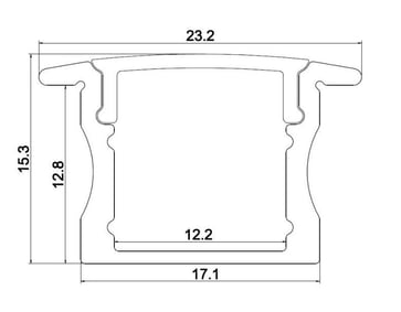 Alu profil 9 sort, med sort cover - 2,5 m DVT01451