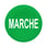 Løs trykflade i grøn farve med hvidt "MARCHE" for Ø30 mm flush trykknaphoveder uden trykflade ZBAF342 miniature