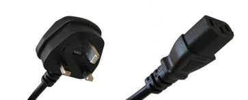 UK 13A powercord with C13 connector, black, 2,5mtr 1190379