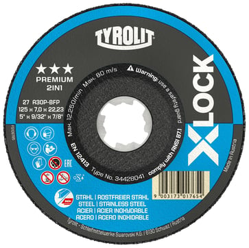 XLOCK roughing wheel 125x7x22,23/XL A30P-BFP- Steel and Inox 34428041