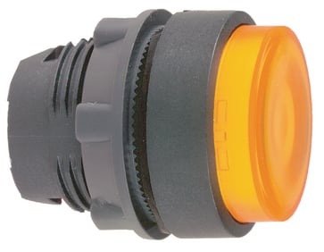 Harmony lampetrykshoved i plast for BA9s med fjeder-retur og ophøjet trykflade i orange farve ZB5AW15