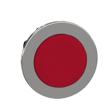 Harmony flush trykknaphoved i metal med fjeder-retur og ophøjet trykflade i rød farve ZB4FL4