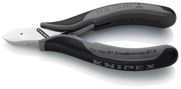 Knipex skævbider elektronik ESD 115 mm med skær uden facet 77 22 115 ESD