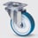 Tente Drejeligt hjul, blå polyuretan, Ø80 mm, 100 kg, DIN-kugleleje, med plade Rustfri Byggehøjde: 108 mm. Driftstemperatur:  -40°/+80° 118470110 miniature