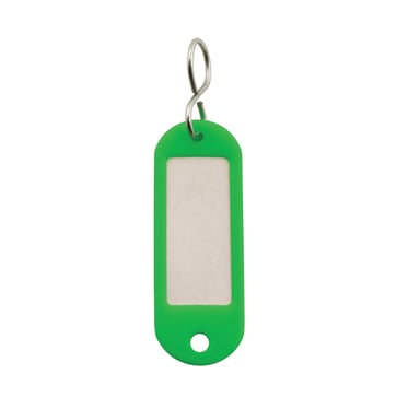 Key tag in plastic with S-type keyring (50 Pcs. Packing) GREEN 20327130