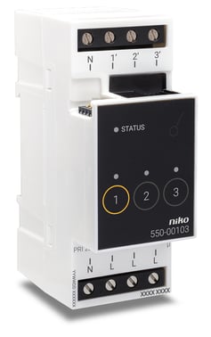 Relæmodul til Niko Home Control til tre forskellige kredsløb 550-00103