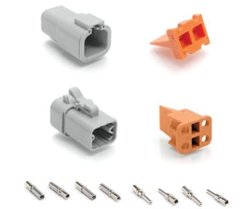 Kit, plug/receptacle / socket/Pin, 4 contacts, Amphenol Industrial 302-20-569