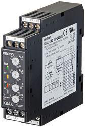 Overvågningsrelæ 22,5 mm bred, Single fase over eller under nuværende 0,1 til 5A AC eller DC, To SPDT, 24VAC/DC K8AK-AW2 24VAC/DC 378167