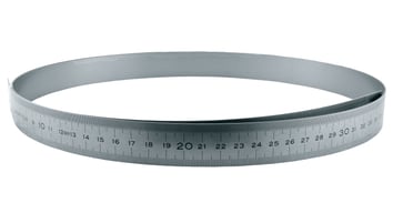 Flexible and Narrow steel ruler 2500x18x0,5mm with graduation Left-to-Right 10311315