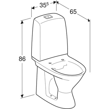 Ifö Spira toilet med sensor skyl, Rimfree® 626000031040