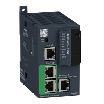 TM251 Book PLC Kommunikation 2 x Ethernet, WEB server, forsyning 24 VDC TM251MESE