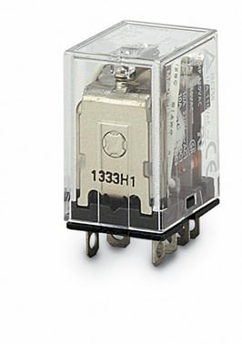 Relæ, plug-in, 8-polet, DPDT, 10A, LED-indikator, knap test LY2I4N 24DC 157562