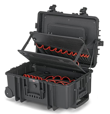 Knipex tool case "robust45" with integrated rollers and telescopic handle empty 00 21 37 LE