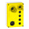 Trykknapkasse tom med 6 huller i lysegrå farve med gult låg for elevatorer, 6 x Ø22mm + 1 x Ø45mm XALFP0612 miniature