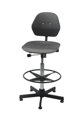 Solid høj stol med fodring og glidesko 5010101