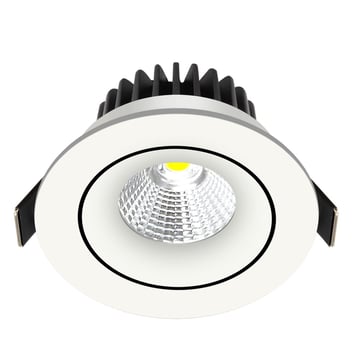 Velia Tilt LED Downlight, 3000K, matt white, round 31121013