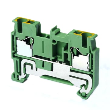 Ground DIN-skinne klemrække med push-in plus forbindelse til montering på TS 35, nominelle tværsnit 2,5 mm², farve grøn/gul XW5G-P2.5-1.1-1 669959