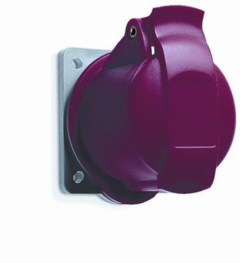 Socket-outlet, panel mounting, 6h, 16A, IP44, minimized flange, straight, 3P+N+E 416R6 2CMA193163R1000
