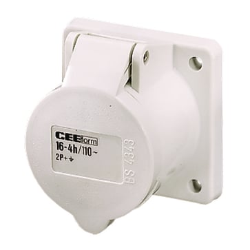 Panel mounted receptacle, 16A3p3hIP44 3215