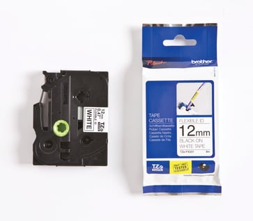 Tape Brother sort/hvid TZe FX231 12 mm fleksibel TZEFX231