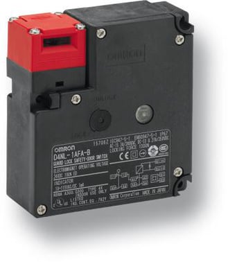 D4NL switch, M20, 2NC + 2NC, Mekanisk lås/24VDC solenoide frigivelse 10 til 115 VAC /VDC (orange LED-indikator), slip nøglestilling: front D4NL-4DFA-BS 392483