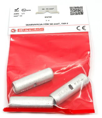 Tube connector KSF50, 50mm² - In bags of 3 pcs. 7303-001103