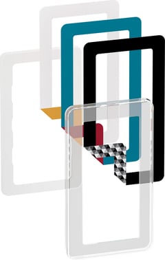LK FUGA CHOICE designramme inkl  6 farvevalg for 2-modul indsats, transparent 560D8620