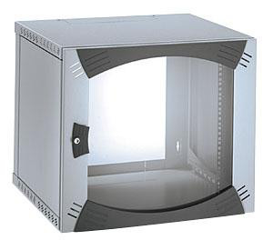 Actassi 19'' Wall-Mounted Open Box 6U W600 D400 Fixed 19" Glazed Door R7035 NSYOPB6U4F