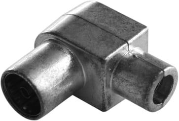 IEC connector, female, angle, metal 84025