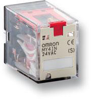 Relæ, plug-in, 14-pin, 4PDT, 5A, mech & LED-indikatorer, label facilitet, 12 VAC MY4N 12AC(S) 114035