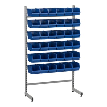 WFI L-rack 1 complete incl. 36 plastic bins (blue) 5-800-0