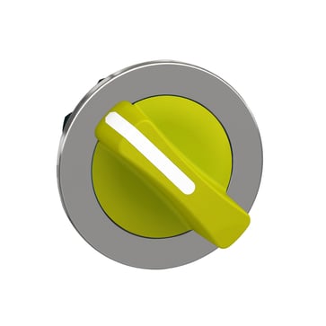 Harmony flush drejegreb i metal med et kort gult greb med 2 faste positioner ZB4FD205
