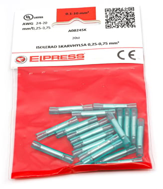 Pre-insulated through connector A0824SK, 0.25-0.75mm², Green - In bags of 20 pcs. 7288-500103