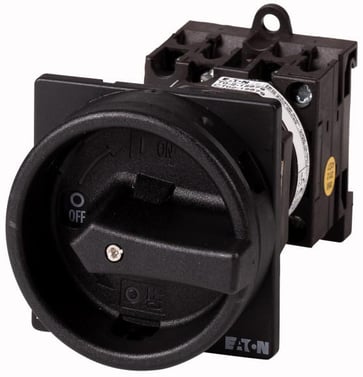 Main switch, 3 pole + N, 20 A, Emergency stop function, 90 °, Lockable in the 0 (Off) position, rear mounting 207406