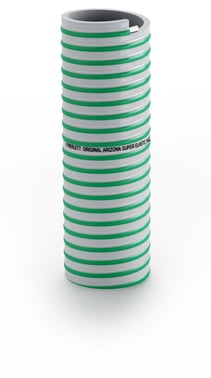 ARIZONA SE grå med grøn spiral suge- & trykslange rulle a 30 meter Ø 80 mm 4 bar Vakuum: 90 % Temperatur -25°C til +55°C 91107508092R2