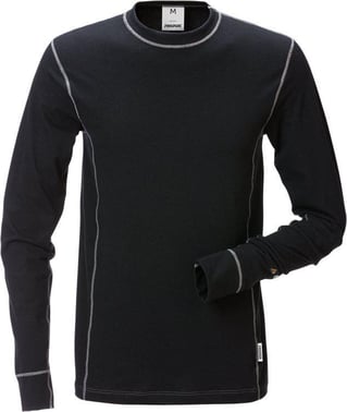 Fristads Flamestat long sleeve t-shirt 7026 MOF Black size XL 121639-940-XL