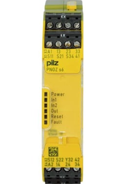 Safety Relay, 3 Make Contact (NO) 1 Break Contact (NC) , -10...55 °C Type: 750136  Alias: PNOZ s6 48-240VACDC 3 n/o 1 n/c 750136