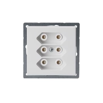 Socket outlet Euro,3-g, centre plate, white 2TKA00000433