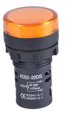 Panelindikator orange 22mm 230V Skrue 301-84-584