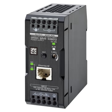 Bogtype strømforsyning, 60 W, 12VDC, 4,5A, DIN-skinne montage, push-in terminal, Coated, Ethernet IP/Modbus TCP kompatibilitet S8VK-X06012-EIP 680586