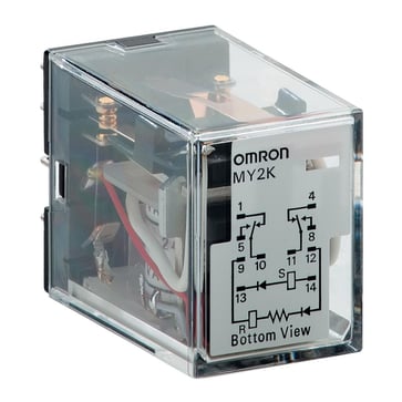 Latching relay plug-in 14-pin DPDT 3 AmY2K-US AC24 679883