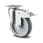 Tente Drejeligt hjul m/ bremse, grå gummi, Ø125 mm, 100 kg, glideleje, med plade Rustfri Byggehøjde: 160 mm. Driftstemperatur:  -20°/+60° 00036333 miniature