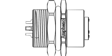 M12 straight sensor connector 4 Poles D-Coded solder Amphenol LTW 301-62-734