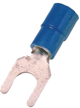 Insulated terminal DIN 46237, 1,5-2,5mm² M4 blue, fork type, narrow flange ICIQ24GS