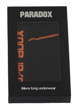 Mens long underpants - black/orange - L LP0202L